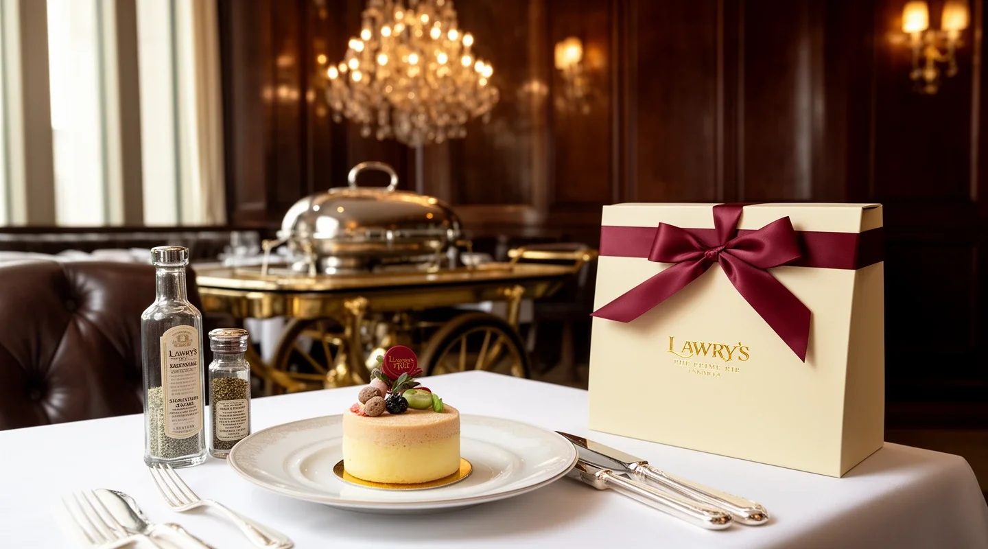 Kue ulang tahun gratis jika merayakan ulang tahun di Lawry’s.