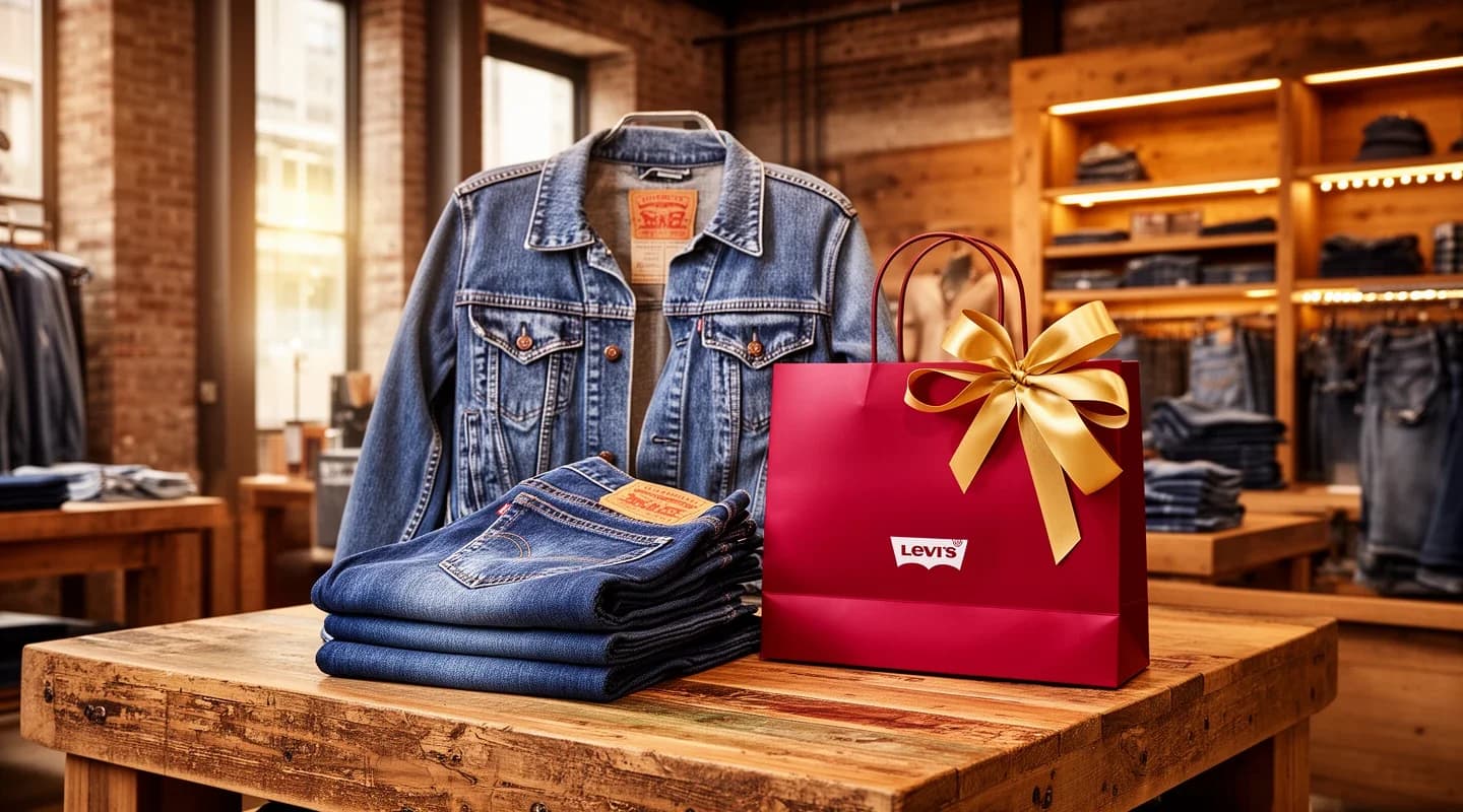 Voucher ulang tahun Rp100.000 untuk membeli jeans atau atasan denim.